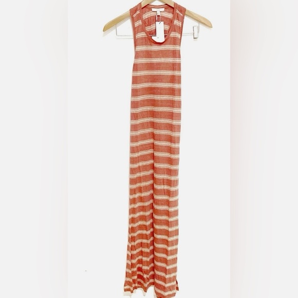 Joie Dresses & Skirts - Joie red striped 100% linen Brellen sleeveless maxi dress size small